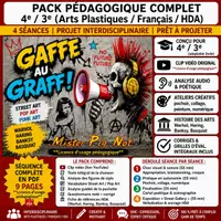 Aperçu - Préparation de séquence / Séquence complète - 4e/3e-Street Art, Pop Art, Punk Art-Interdisc. complet (Arts Plastiques, Français, HDA) + clip original - Page de couverture