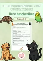 Vorschau - Arbeitsblätter - Tiere beschreiben - Deckblatt