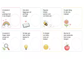Vorschau - Bildkarten - Bundle Schulstart Motivationskärtchen Abreißzettelchen - Seite 1