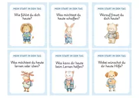 Vorschau - Fördermaterial/Inklusion - Reflexionskarten, Gesprächskarten, Gesprächsimpulse für die Grundschule – 24 Fragen für den Morgenkreis, den Tagesstart und die Tagesreflexion - Seite 1