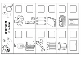 Voorbeeld - 🔎 Speurtocht in de klas - Materialen en plaatsen leren kennen - Pagina 1