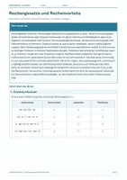 Vorschau - Arbeitsblätter - Arbeitsblatt Mathematik Klasse 5 – Rechengesetze und Rechenvorteile - Deckblatt