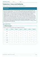 Vorschau - Arbeitsblätter - Arbeitsblatt Mathematik Klasse 5 – Teilbarkeit, Teiler und Vielfache - Deckblatt