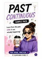 zapowiedź - 💜 Past Continuous bez nudy! ✨ Kolorowe opracowanie - obwoluta