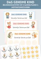 Vorschau - Fördermaterial/Inklusion - „Das geheime Kind“ für die Grundschule – Belohnungssystem mit 3 Sammelplänen, Stern-Stickern & Motivationsstickern - Deckblatt