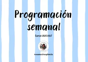 Vista previa - Para docentes: organización, planificación y formación - Programación semanal para el cole (blanco y negro) - página 1