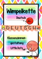 Vorschau - Mal- und Bastelvorlagen - Wimpel - Klassenzimmer - Deutsch - Deckblatt