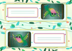 anteprima - Materiale di supporto/inclusione - Segnaposto_Colibri_Tropicale_A4_pieghevole_bello - Pagina di copertina