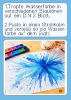 Vorschau - Arbeitsblätter - Kunst Herbst Pustebilder mit Wasserfarbe Klasse 2-4 - Seite 1