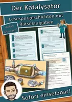 Vorschau - Mal- und Bastelvorlagen - Der Katalysator – Lesespurgeschichte mit Rätselaufgaben (Klasse 9) - Deckblatt