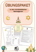 Vorschau - Unterrichtsreihen - Weltreligionen – Judentum, Christentum & Islam Arbeitsblätter & Übungen Klasse 5 6 7 - Deckblatt