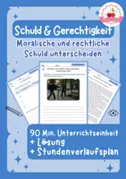 Vorschau - Stundenentwürfe - Moralische und rechtliche Schuld unterscheiden | Klasse 7–9 - Deckblatt