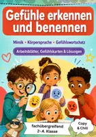 Vorschau - Arbeitsblätter - Gefühle erkennen Klasse 2 3 4 - Deckblatt