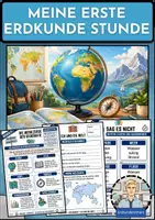 Vorschau - Stundenentwürfe - Die erste Erdkundestunde Klasse 5 – Startpaket mit Quiz, Steckbrief & Deckblatt | ohne Vorbereitung - Deckblatt