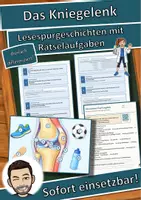 Vorschau - Arbeitsblätter - Das Kniegelenk – Lesespurgeschichte mit Rätselaufgaben (Klasse 8) - Deckblatt