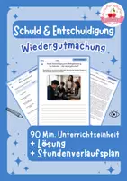 Vorschau - Stundenentwürfe - Schuld, Entschuldigung & Wiedergutmachung | Klasse 7–9 - Deckblatt