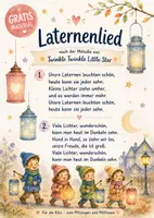 Vorschau - Poster - Gratis Laternenlied für Kita & Kindergarten | St. Martin Lied nach Twinkle Twinkle Little Star - Deckblatt