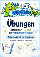 Vorschau - Unterrichtsreihen - Wörtliche Rede mit vorangestelltem Begleitsatz (3-fach differenziert) - Deckblatt