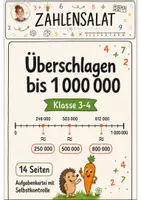 Vorschau - Stationenlernen - Überschlagen bis 1 000 000 Klasse 3 -4 Runden und Rechnen - Deckblatt