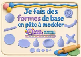 Aperçu - Apprentissages en autonomie - 9 sous-mains de gestes de base pour manipuler la pâte à modeler - Page 1