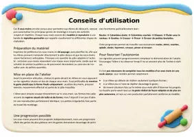 Aperçu - Apprentissages en autonomie - 9 sous-mains de gestes de base pour manipuler la pâte à modeler - Page 3