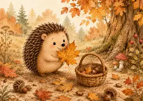 Vorschau - Arbeitsblätter - Herbst Kamishibai Kita – Der kleine Igel sucht den Herbstschatz | Herbstgeschichte & Bildkarten - Seite 2