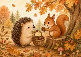 Vorschau - Arbeitsblätter - Herbst Kamishibai Kita – Der kleine Igel sucht den Herbstschatz | Herbstgeschichte & Bildkarten - Seite 3