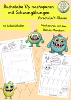 Vorschau - Arbeitsblätter - Buchstaben nachspuren – Yy | Vorschule & 1. Klasse - Deckblatt