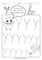 Vorschau - Arbeitsblätter - Buchstaben nachspuren – Yy | Vorschule & 1. Klasse - Seite 1