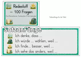 Vorschau - Präsentationen/Tafelbilder - Redestoff – 100 ChitChat-Fragen für den Morgenkreis & Unterricht | Gesprächskarten + Smartboard-Variante | Kennenlernen, Gesprächsanlässe & Klassenrituale - Seite 3