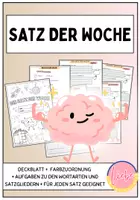 Vorschau - Arbeitsblätter - Satz der Woche (inkl. Heft, Farbzuordnung, Arbeitsblätter) - Deckblatt