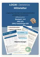 Vorschau - Arbeitsblätter - Logical Logisches Denken Mittelalter Klasse 3-6 Ritter Burgen - Deckblatt