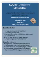 Vorschau - Arbeitsblätter - Logical Logisches Denken Mittelalter Klasse 3-6 Ritter Burgen - Seite 1