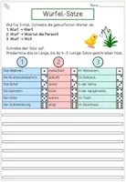 Vorschau - Arbeitsblätter - Satzbau-Würfelspiel Frühling | Sätze erweitern & bilden mit Nomen, Verben & Präpositionen (Klasse 3-4 & DaZ) - Seite 2