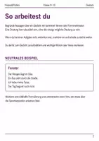 Vorschau - Arbeitsblätter - Lyrische Texte analysieren Basisscreening Klasse 9–10 - Seite 1