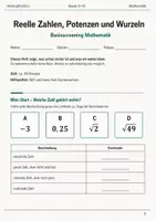 Vorschau - Arbeitsblätter - 5 Basisscreenings Mathematik Klasse 9–10 - Seite 1
