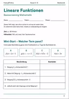 Vorschau - Arbeitsblätter - Lineare Funktionen Basisscreening Klasse 9–10 - Deckblatt