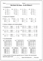 Vorschau - Arbeitsblätter - Mathe - Wiederholung Klasse 3 - Fit für Klasse 4 - Seite 2