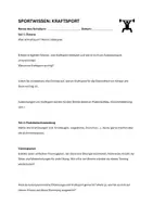 Vorschau - Stationenlernen - Kraftsport – Sportwissen | Rechercheauftrag, Theorie & Reflexion - Deckblatt