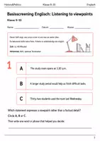 Vorschau - Arbeitsblätter - Basisscreening Englisch Klasse 9–10 Hörverstehen - Deckblatt