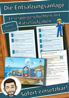 Vorschau - Mal- und Bastelvorlagen - Die Entsalzungsanlage – Lesespurgeschichte mit Rätselaufgaben (Klasse 8) - Deckblatt