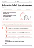 Vorschau - Arbeitsblätter - Basisscreening Englisch Klasse 9–10 Zeitformen - Deckblatt