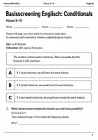 Vorschau - Arbeitsblätter - Basisscreening Conditionals Englisch Klasse 9–10 - Deckblatt