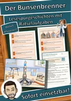 Vorschau - Arbeitsblätter - Der Bunsenbrenner – Lesespurgeschichte mit Rätselaufgaben (Klasse 8) - Deckblatt