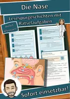 Vorschau - Arbeitsblätter - Die Nase – Lesespurgeschichte mit Rätselaufgaben (Klasse 8) - Deckblatt