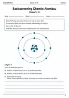 Vorschau - Arbeitsblätter - Basisscreening Chemie Atombau Klasse 9–10 - Deckblatt