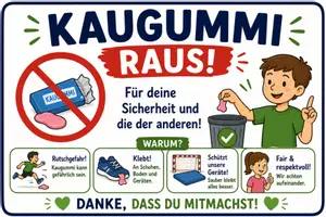 Vorschau - Poster - Turnsaalregeln, Schild: Kein Kaugummi - Deckblatt
