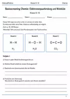 Vorschau - Arbeitsblätter - Elektronenpaarbindung Chemie Klasse 9–10 - Deckblatt