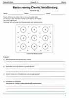 Vorschau - Arbeitsblätter - Metallbindung Basisscreening Chemie Klasse 9–10 - Deckblatt