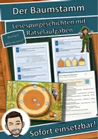 Vorschau - Arbeitsblätter - Der Baumstamm – Lesespurgeschichte mit Rätselaufgaben (Klasse 8) - Deckblatt